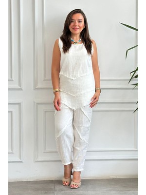 Yağmur Butik Pis Dikiş Şalvar Müslin Pantolon