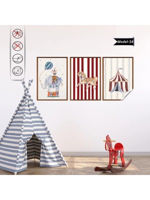 Akıllı Kağıt Statik Tutunma Özellikli Tablo - Poster Çocuk Odası (Model- 34)