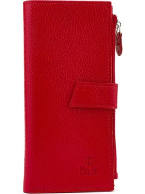 Bilik Deri  Kırmızı Rölax Deri Unisex Cüzdan Bsh 3240