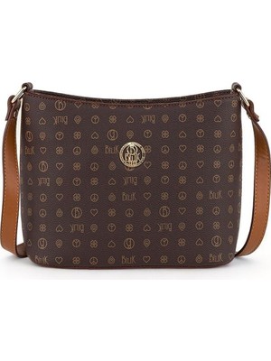 Bilik Deri Monogram Kadın Çapraz Askılı Çanta