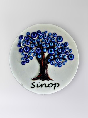 Mundy Sinop Temalı Polyester Kabartmalı Nazar Ağacı Magnet 6,5 cm – Dekoratif Hediyelik (KOD:1111) Buzdolabı Süsü 🧿🌳
