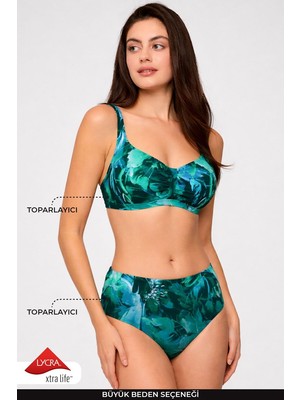 Kom Groen Çiçek Desenli Toparlayıcı Bikini