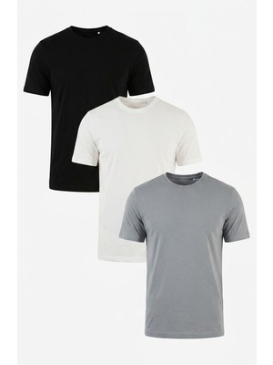 Buratti Pamuklu Regular Fit Bisiklet Yaka 3'lü Paket T Shirt Erkek T Shirt 59020204S3