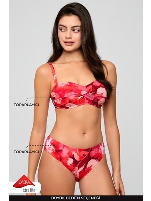 Kom Bluren Straplez Desenli Bikini