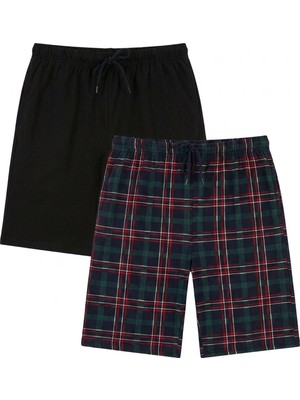Buratti Pamuklu Regular Fit Bağlamalı Cepli 2'li Pijama Paket Şort Erkek Şort 6574004S2