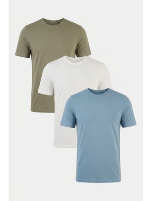 Buratti Pamuklu Regular Fit Bisiklet Yaka 3'lü Paket T Shirt Erkek T Shirt 59020204S3