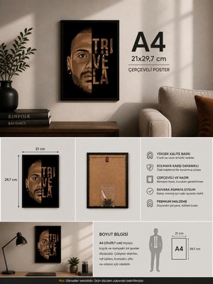 Rabona Fashion Trivela Gold Edition Çerçeveli Poster