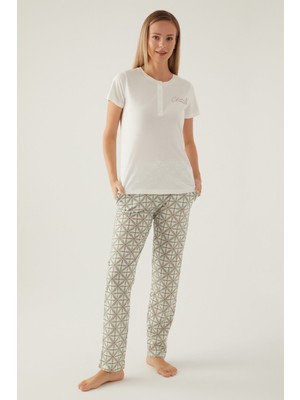 Arnetta Kadın Beyaz Pijama Takımı AR2881-S-V1