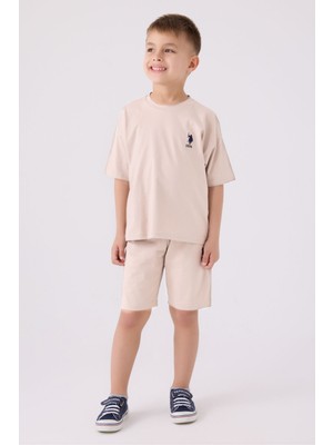U.S. Polo Assn. U.S. Polo Assn Erkek Çocuk Krem Bermuda Takım US1779-C-V39
