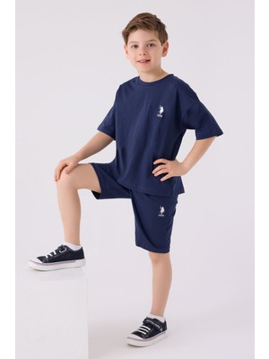 U.S. Polo Assn. U.S. Polo Assn Erkek Çocuk Mavi Bermuda Takım US1779-C-V4