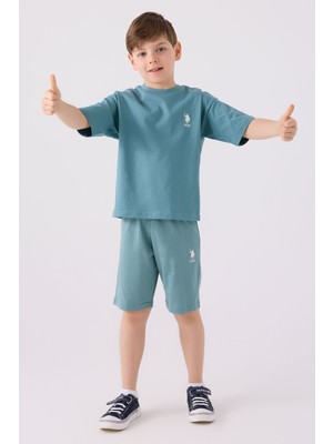 U.S. Polo Assn. U.S. Polo Assn Erkek Çocuk Mavi Bermuda Takım US1779-C-V14