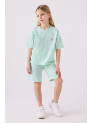U.S. Polo Assn. U.S. Polo Assn Kız Çocuk Mavi Bermuda Takım US1848-C-V2