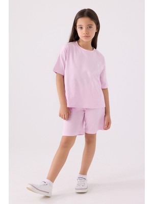 U.S. Polo Assn. U.S. Polo Assn Kız Çocuk Mor Bermuda Takım US1848-C-V54