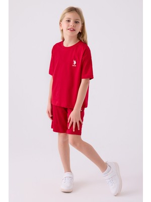 U.S. Polo Assn. U.S. Polo Assn Kız Çocuk Kırmızı Bermuda Takım US1848-C-V29