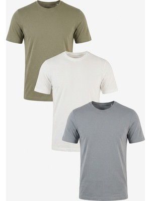 Buratti Pamuklu Regular Fit Bisiklet Yaka 3'lü Paket T Shirt Erkek T Shirt 59020204S3