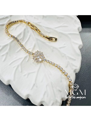 Renas Store Zirkon Taşlı Pirinç Zirkon Bileklikler 17+2,5 cm - KBL0036