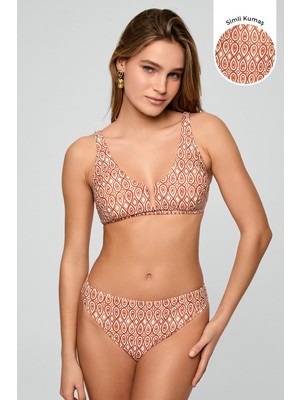 Kom Benih Retro Desen Toparlayıcı Bikini