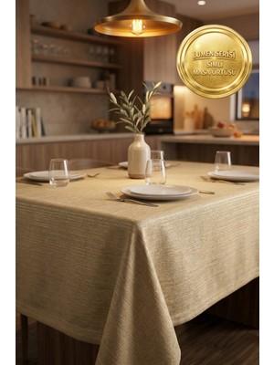 Morlay Lumen Serisi | Simli Masa Örtüsü Gold / Silver , Premium Çeyizlik Lüks Şık Masa Örtüsü