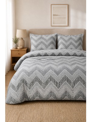 Morlay Softline Serisi | Çift Kişilik Çarşaflı Nevresim Takımı 200X220 cm Ranforce & Çizgili
