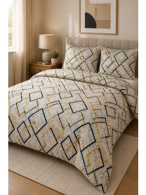 Morlay Softline Serisi | Çift Kişilik Çarşaflı Nevresim Takımı 200X220 cm Ranforce & Çizgili