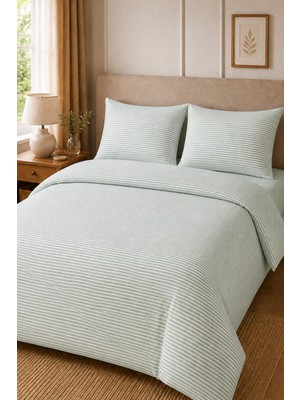 Morlay Softline Serisi | Çift Kişilik Çarşaflı Nevresim Takımı 200X220 cm Ranforce & Çizgili