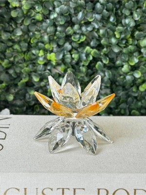 Kristal Dünyası Ayaklı Dekoratif Nilüfer Amber