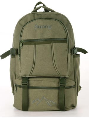 Viatox Sr-03 Unisex Kanvas Kumaş Laptop Bölmeli Outdoor Sırt Çantası Dağcı Sırt Çantası ESCP01 Haki