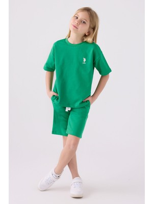 U.S. Polo Assn. U.S. Polo Assn Kız Çocuk Yeşil Bermuda Takım US1850-C-V11