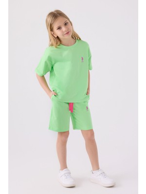 U.S. Polo Assn. U.S. Polo Assn Kız Çocuk Yeşil Bermuda Takım US1850-C-V21