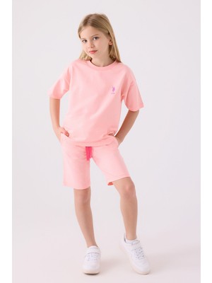 U.S. Polo Assn. U.S. Polo Assn Kız Çocuk Pembe Bermuda Takım US1850-C-V3