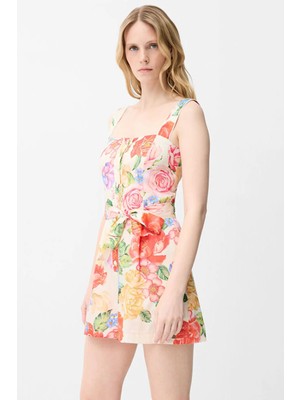 adL Desenli Poplin Tulum Turuncu 18246721000