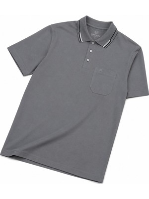 Baba Pant Simenti,polo Yaka, Pamuklu,cepli,likralı ,baba Tişört- Gri Renk