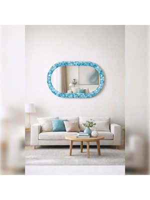Decorita Dekor Camı ve Ayna | Aqua Mozaik Çerçeve Dekoratif Ayna  | 110CM x 70CM
