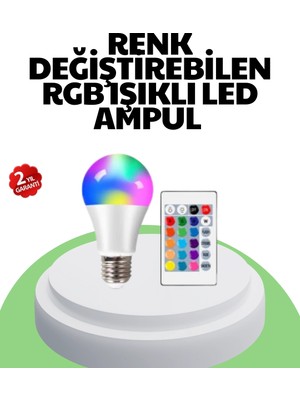 Nevamel 2025 Rgb LED Ampul Uzaktan Kumandalı Renkli Işık A Kalite
