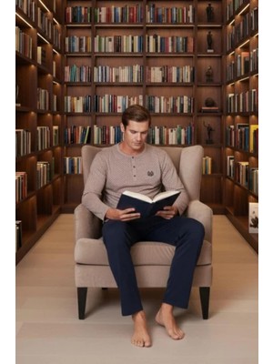 Gd Goldoremi Premium Erkek %100 Pamuklu Uzun Kollu Regular Rahat Kalıp Pijama Takım
