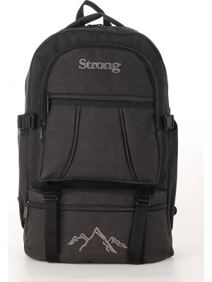 Viatox Sr-03 Unisex Kanvas Kumaş Laptop Bölmeli Outdoor Sırt Çantası Dağcı Sırt Çantası ESCP01 Siyah