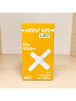 Yaniya 60W 6000LM 4+1 Pervane LED Ampul E27 IP20