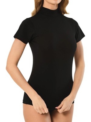 Jiber Kadın Rahat Modal Pamuklu Balıkçı Yaka Yarım Kol Body T-Shirt