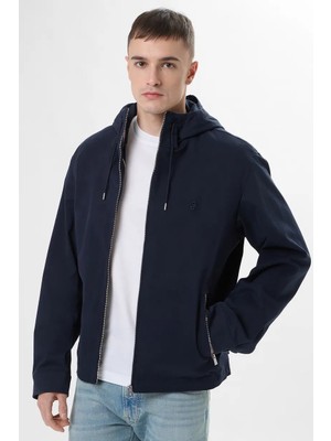 Boss Erkek Regular Fit Kapüşonlu Yaka Uzun Kollu Lacivert Mont 50564188-404