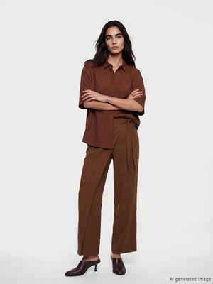 Lc Waikiki Yeni Sezon Beli Bağlamalı Geniş Paça Kadın Pantolon