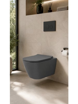 İdeal Standart ASMA KLOZET Parlak Gri - Kapak Dahil (T461458)