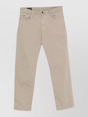 Emporio Armani Erkek Regular Fit Normal Bel Düz Paça Pamuklu Denim Bej Pantolon EM000763 AF24540-U8049