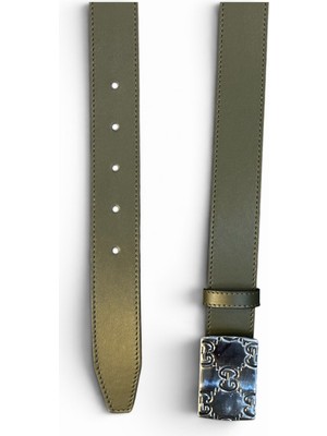 Gucci Yeşil Gg Logolu Kemer