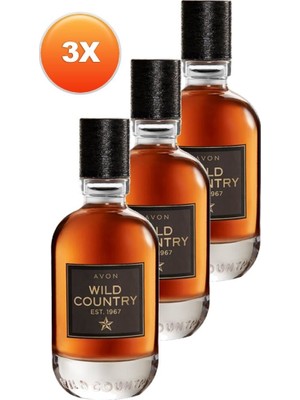 AVON Wild Country Erkek Parfüm Edt 75 Ml. Üçlü Set