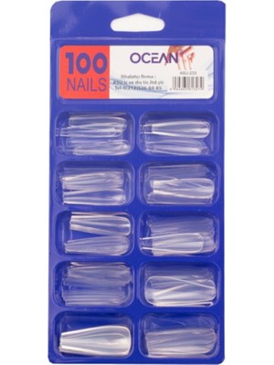 Ocean 100'lü Balerin Protez Takma Tırnak Kutusu Şeffaf Tırnak Bakımı için