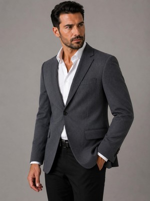Classics Men Erkek Italyan Kesim Lacivert Çizgili Blazer Ceket Klasik ve Modern Şıklık - 7715