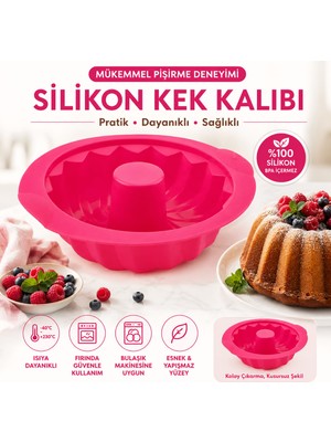 Formzen 20 cm Premium Silikon Kek Kalıbı | Yapışmaz, Bpa'sız, Esnek Yuvarlak Kek & Pasta Kalıbı | Kolay Çıkan Kekler