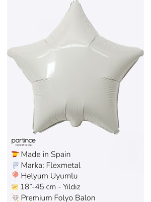 Partince 18″ – 45 cm Yıldız Folyo Balonlar Paket Içi 1 Adet