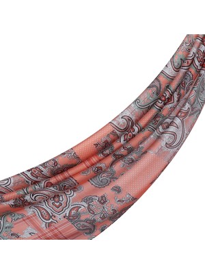 İpekevi Ipekevi Patchwork Desenli Tensoft Şal 03920-MERCAN