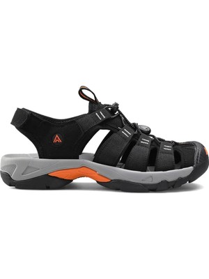 Humtto HM710445A Burnu Kapalı Siyah Turuncu Erkek Outdoor Trekking Spor Sandalet